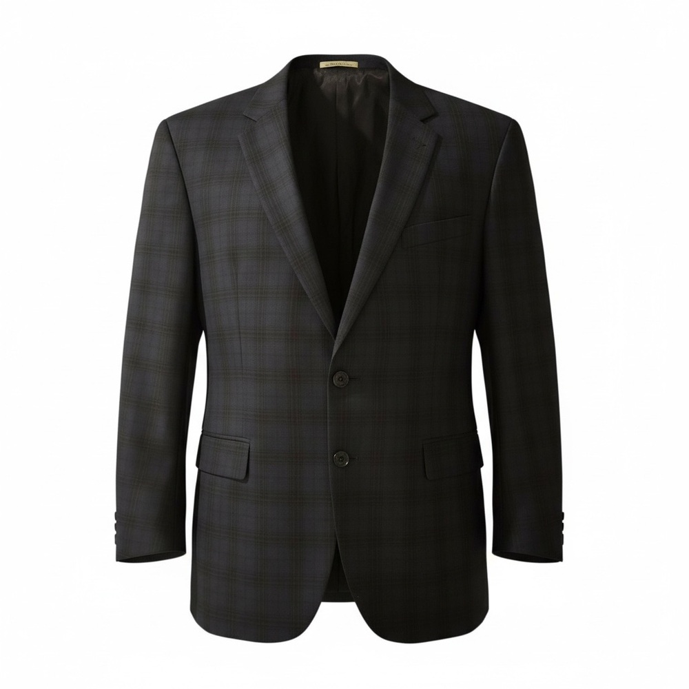 JOSEPH ABBOUD Limited Edition Loro Piana Super 120s Wool Plaid Blazer 48R USA